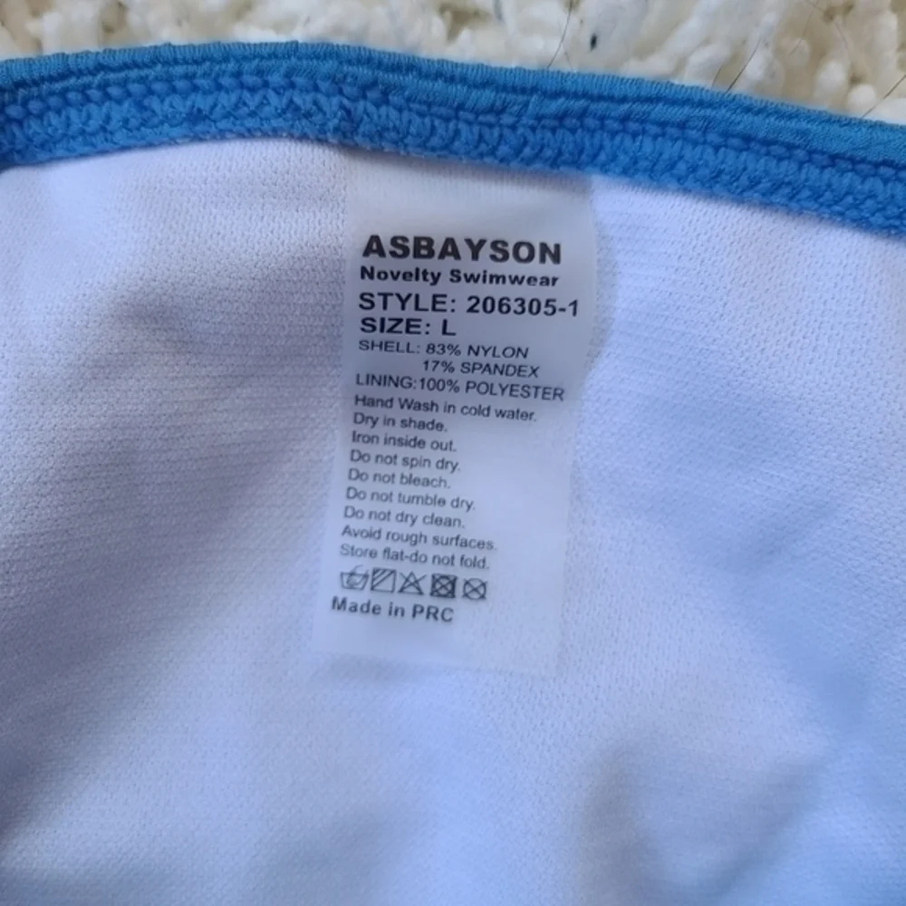 Asbayson Blue Bandeau‎ Padded Bikini Swimsuit